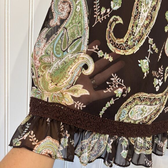 Vintage Womens Y2K Dress Size 10 Boho Forest Fairy Romantic Crochet Lace Paisley - Picture 11 of 16